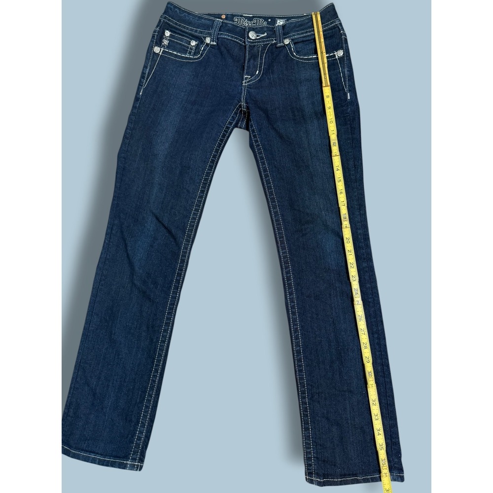 Miss Me Dark Wash Embellished Low rise Cropped Skinny Jeans - JES758Y3 - Size 29 - Picture 2 of 14